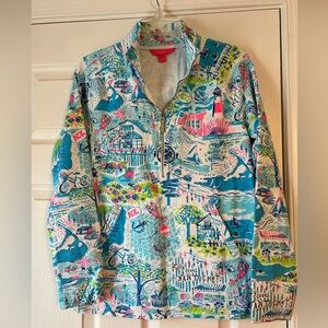 Lilly Pulitzer skipper Colorful Graphic Quarter-Zip Pullover